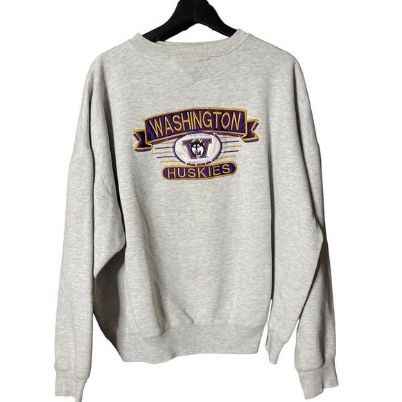 VTG UW Huskies Embroidered Crewneck XL - Picture 1 of 4